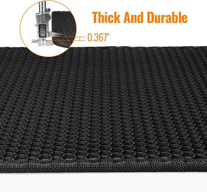 Cat Litter Mat 23"X17" Litter Box Mat, EVA Honeycomb Double Layer Design, Urine & Waterproof, Scatter Control Kitty Litter Mat, Less Waste, Easier to Clean,Washable, Black