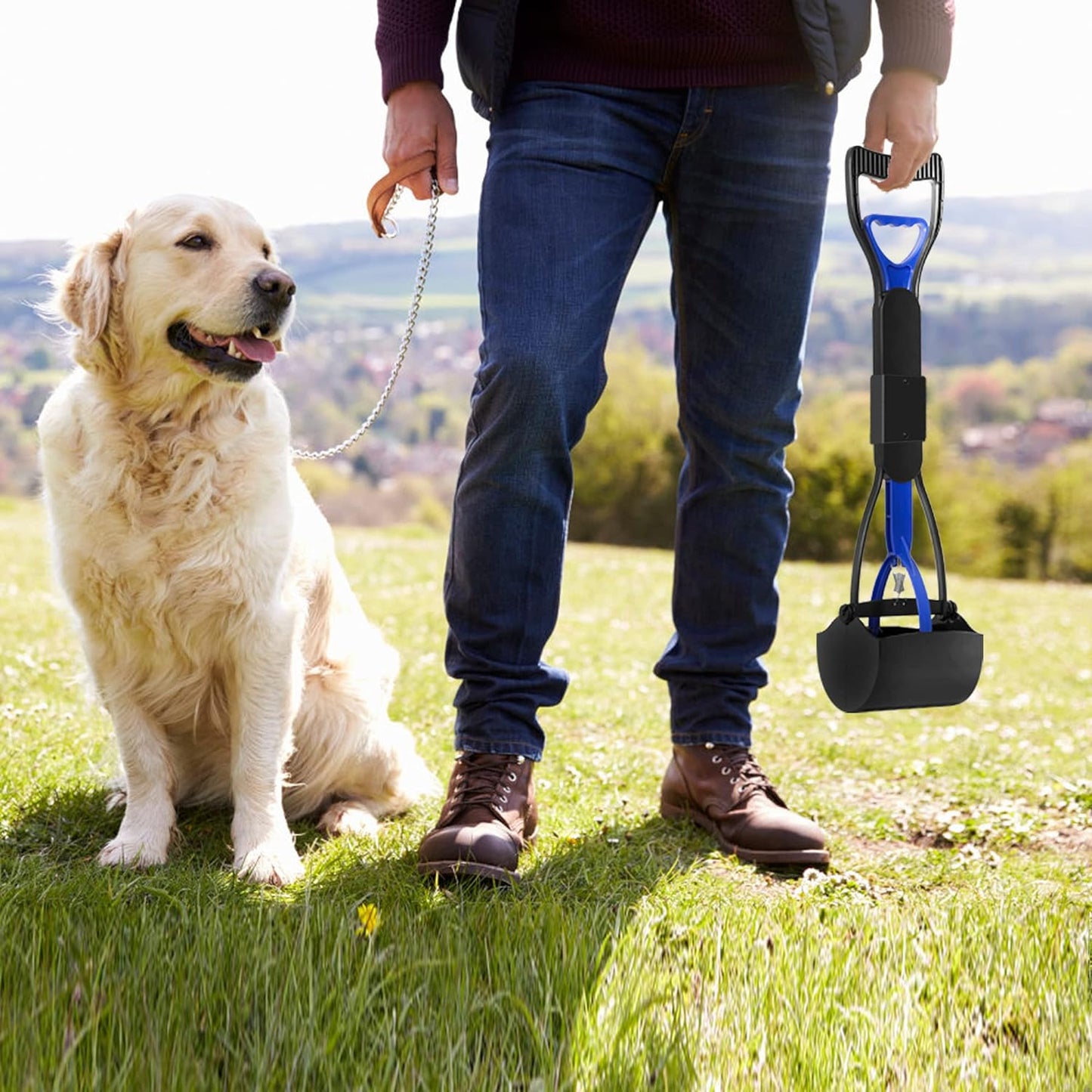 Pooper Scooper for Large Small Dogs, Folding Dog Poop Scooper, Durable Spring and Premium Materials，Easy to Use for Grass, Dirt, Gravel Pick up Shovel